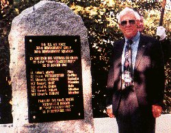 Magee at his crew's monument